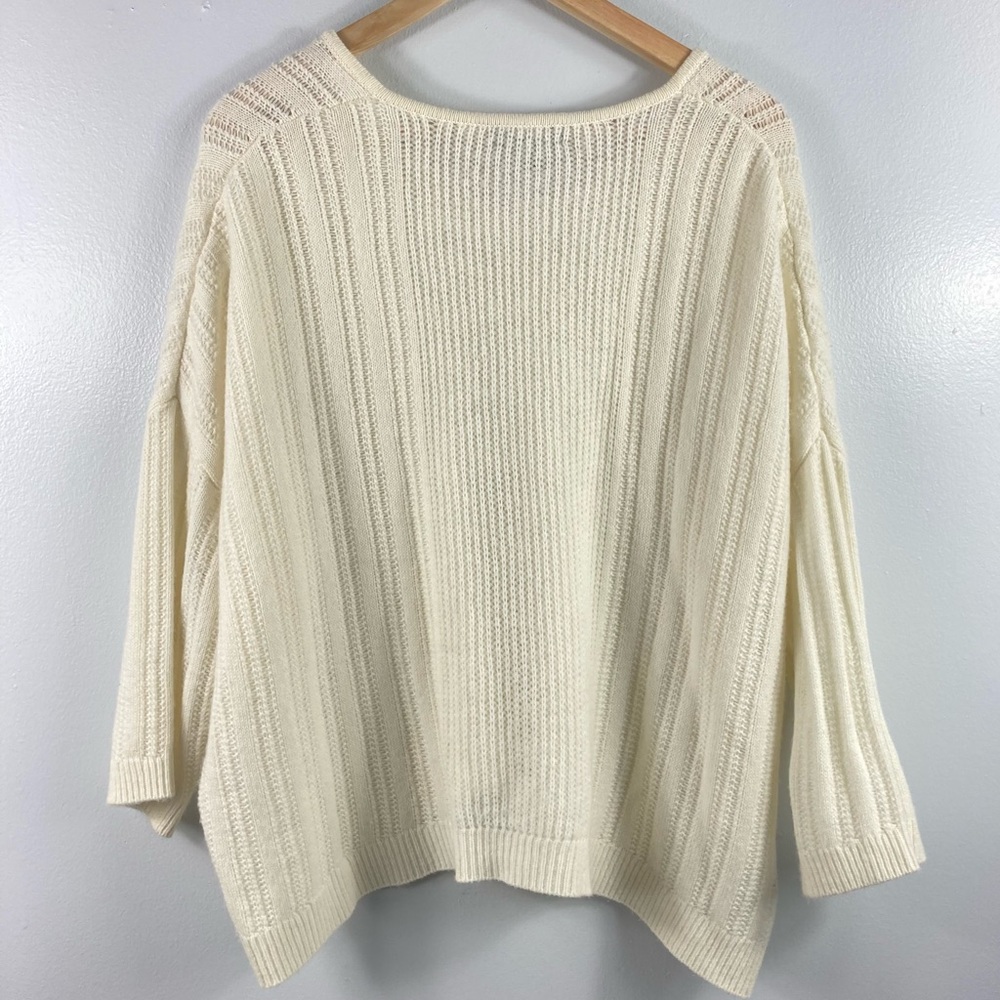 Repeat Cashmere Cream Oversized Knit Sweater View 5